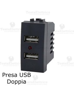Caricatore USB doppia  compatibile con serie Bticino LivingLight