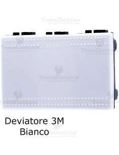 Deviatore 3 moduli compatibile con serie LivingLight Bianca