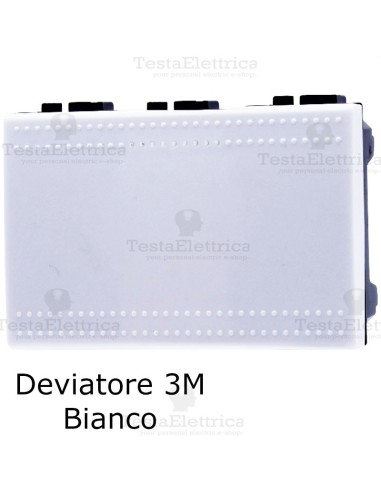 Deviatore 3 moduli compatibile con serie LivingLight Bianca