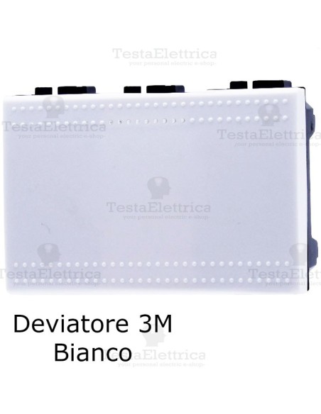 Deviatore 3 moduli compatibile con serie LivingLight Bianca