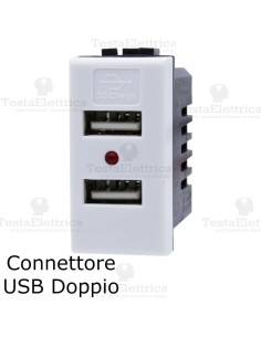 Presa compatibile bticino linea bianca USB doppia