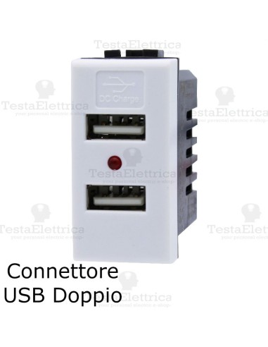 Presa compatibile bticino linea bianca USB doppia