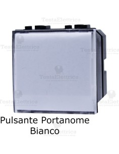 pulsante portanome compatibile con serie LivingLight Bianca