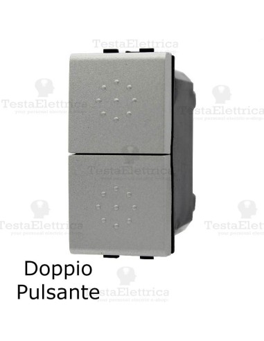 Pulsante doppio grigio compatibile con serie LivingLight tech