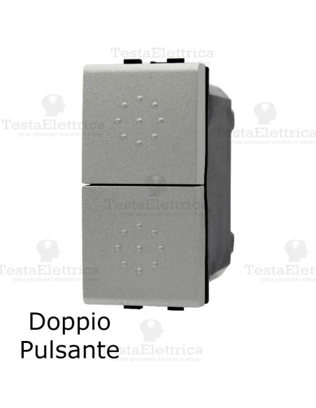 Pulsante doppio grigio compatibile con serie LivingLight tech