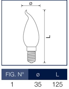 Lampada a incandescenza colpo di vento 60W E14 Leuci 2