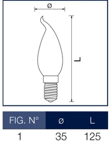 Lampada a incandescenza colpo di vento 60W E14 Leuci