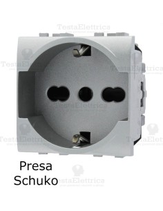 presa schuko grigia compatibile con serie Living Light tech
