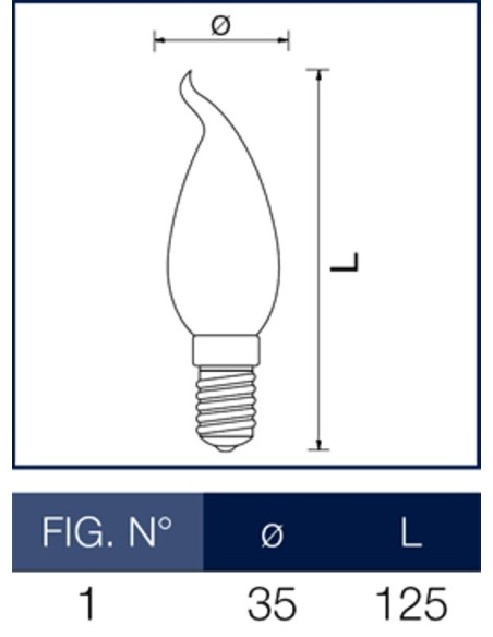 Lampada a incandescenza colpo di vento 60W E14 Leuci