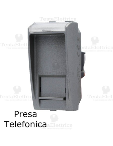 presa telefonica rj11 grigia compatibile con serie Living Light tech