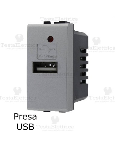 presa USB  grigia compatibile con serie Living Light tech