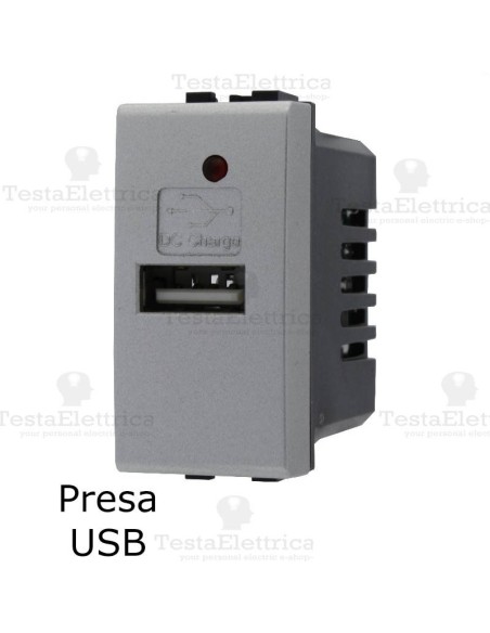 presa USB  grigia compatibile con serie Living Light tech