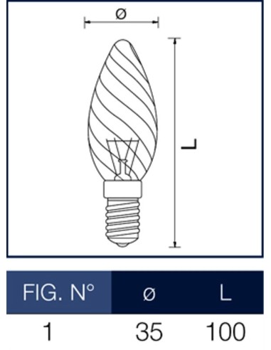 Lampada a incandescenza tortiglione 60W E14 Leuci
