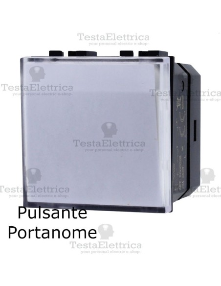 Pulsante con targa portanome grigio compatibile con serie LivingLight tech