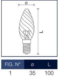 Lampada a incandescenza tortiglione 40W E14 Leuci 2