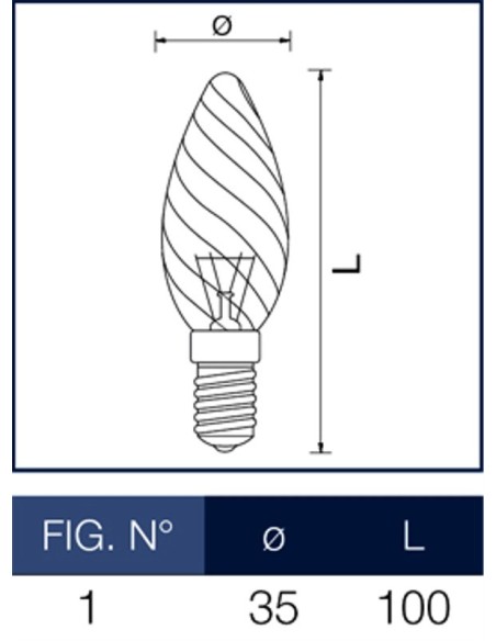 Lampada a incandescenza tortiglione 60W E14 Leuci