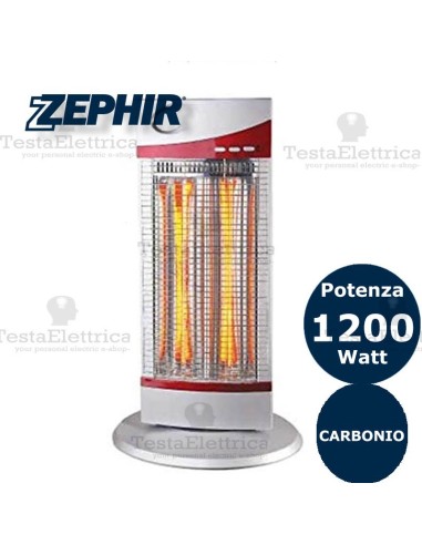 Stufa al carbonio 2 elementi 1200w Zephir
