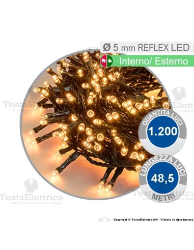 Catena luci di natale da 1200 reflex LED 
