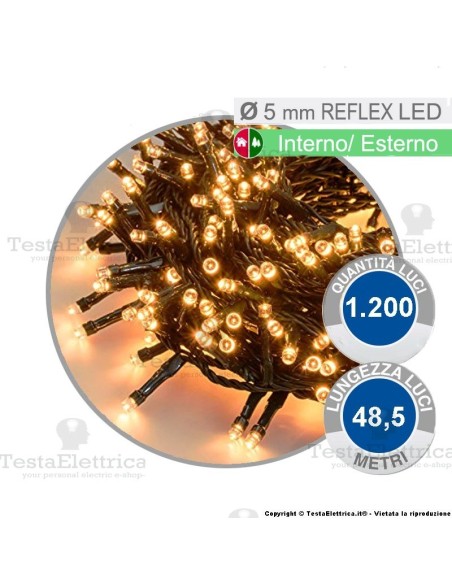 Catena luci di natale da 1200 reflex LED 