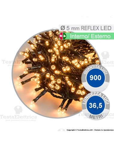 Catena di natale a reflex led bianco caldo