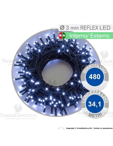 Catena di natale a reflex led bianco freddo