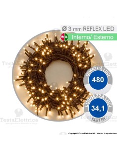 Catena di natale a reflex led bianco caldo 