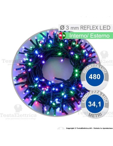 Catena di natale a reflex led Multicolore 