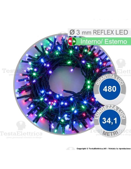 Catena di natale a reflex led Multicolore 