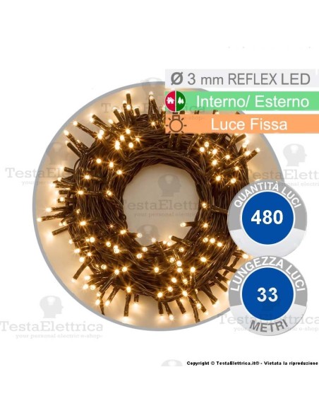 Catena di natale a led fissa Bianco caldo 