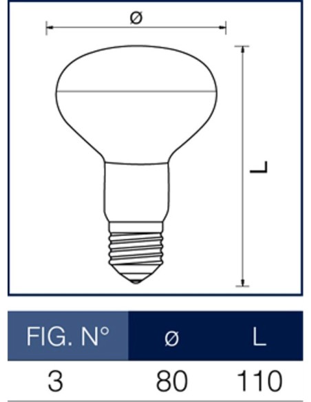 Lampada a incandescenza reflector R80 100W E27 Leuci