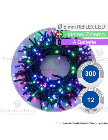 Catena di natale a led Multicolore a batterie