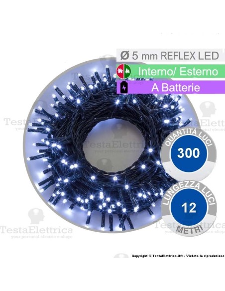 Catena di natale a led luce fredda a batterie