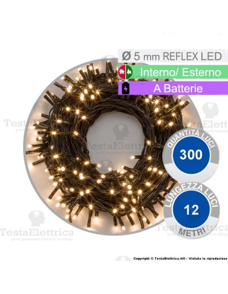 Catena di natale a led luce calda a batterie