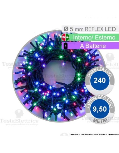 Catena di natale a led Multicolore a batterie