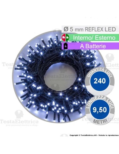 Catena di natale a led Bianco Freddo a batterie