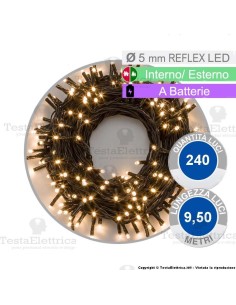 Catena di natale a led Bianco Caldo a batterie