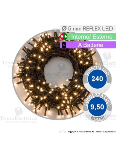 Catena di natale a led Bianco Caldo a batterie