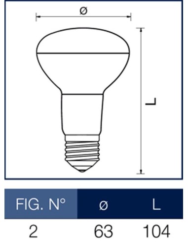 Lampada a incandescenza reflector R63 60W E27 Leuci