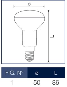 Lampada a incandescenza reflector R50 60W E14 Leuci 2