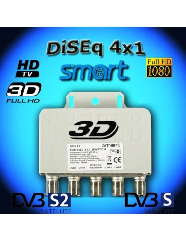 switch DISEqC SUS44 smart elettronic 4in 1 out