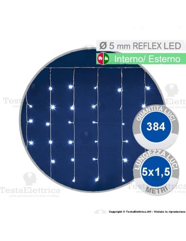 Tenda Luminosa a Led altezza 1,5 metri x 5 metri di lunghezza