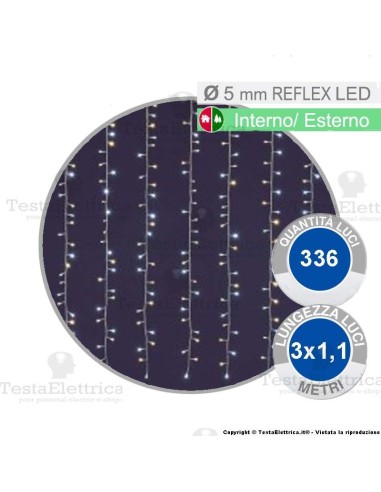 Tenda Luminosa a Led bianco freddo e caldo