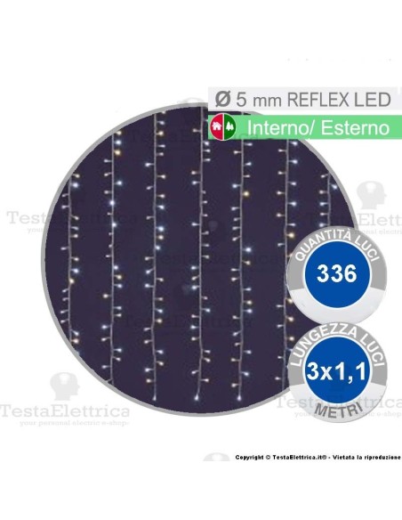 Tenda Luminosa a Led bianco freddo e caldo