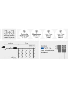 Tenda Luminosa a Led bianco freddo e caldo 2