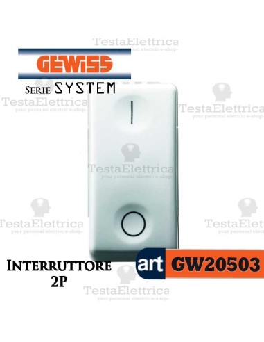 Interruttore 2P bianco  Gewiss System GW20503
