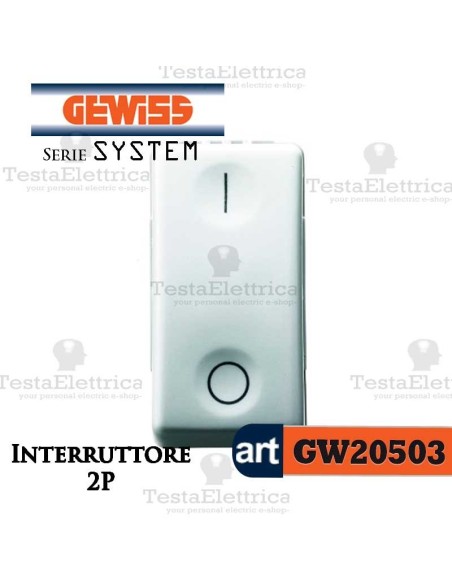 Interruttore 2P bianco  Gewiss System GW20503