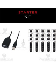 starter kit programmatore ir + 20  telecomando 4:1