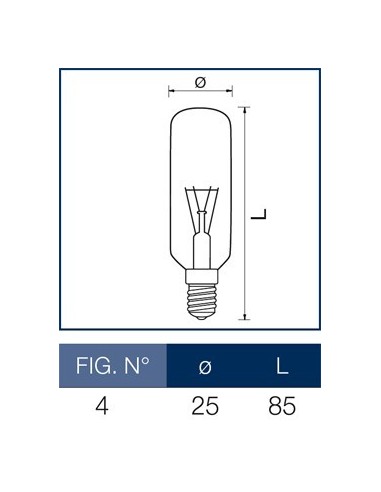 Lampada a incandescenza tubolare per cappa 40W E14 Leuci
