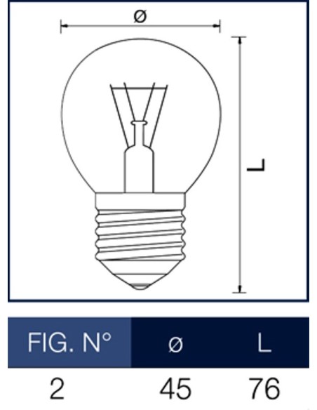 Lampada  per Forni a incandescenza sfera 40W E27 Leuci