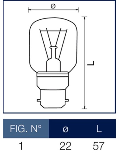 Lampada per Macchine da cucire a incandescenza  15W B15d Leuci